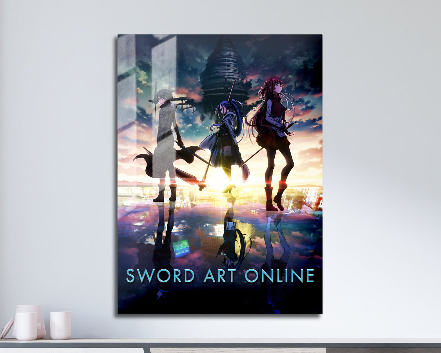 Anime Town Creations Metal Poster Sword Art Online Skyscape 5" x 7" Home Goods - Anime Sword Art Online Metal Poster