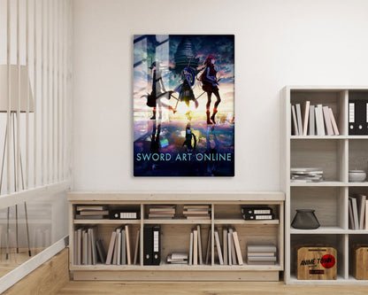 Anime Town Creations Metal Poster Sword Art Online Skyscape 11" x 17" Home Goods - Anime Sword Art Online Metal Poster