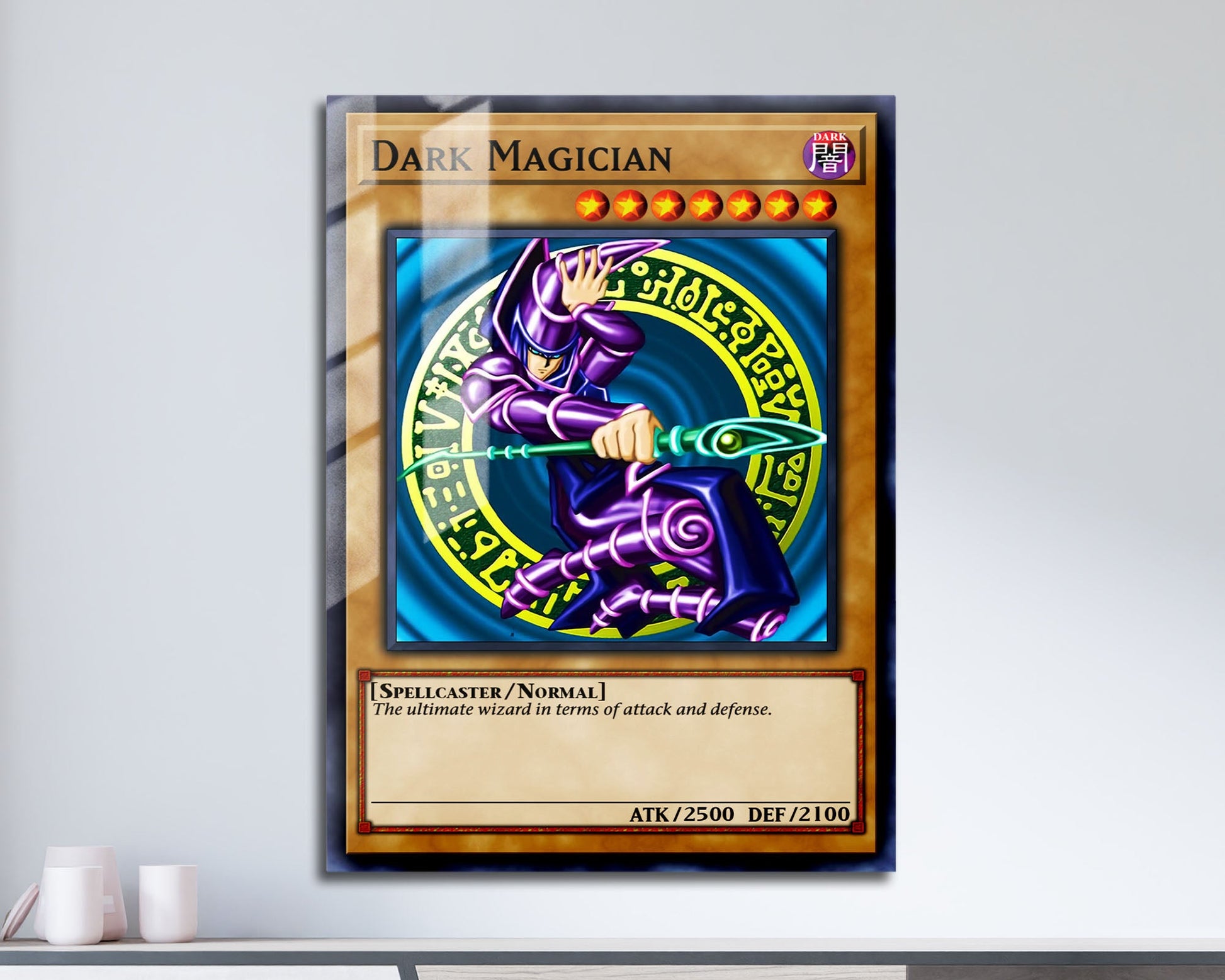 Anime Town Creations Metal Poster Yugioh Dark Magician Card 11" x 17" Home Goods - Anime Yu-Gi-Oh Metal Poster