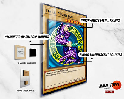 Anime Town Creations Metal Poster Yugioh Dark Magician Card 11" x 17" Home Goods - Anime Yu-Gi-Oh Metal Poster