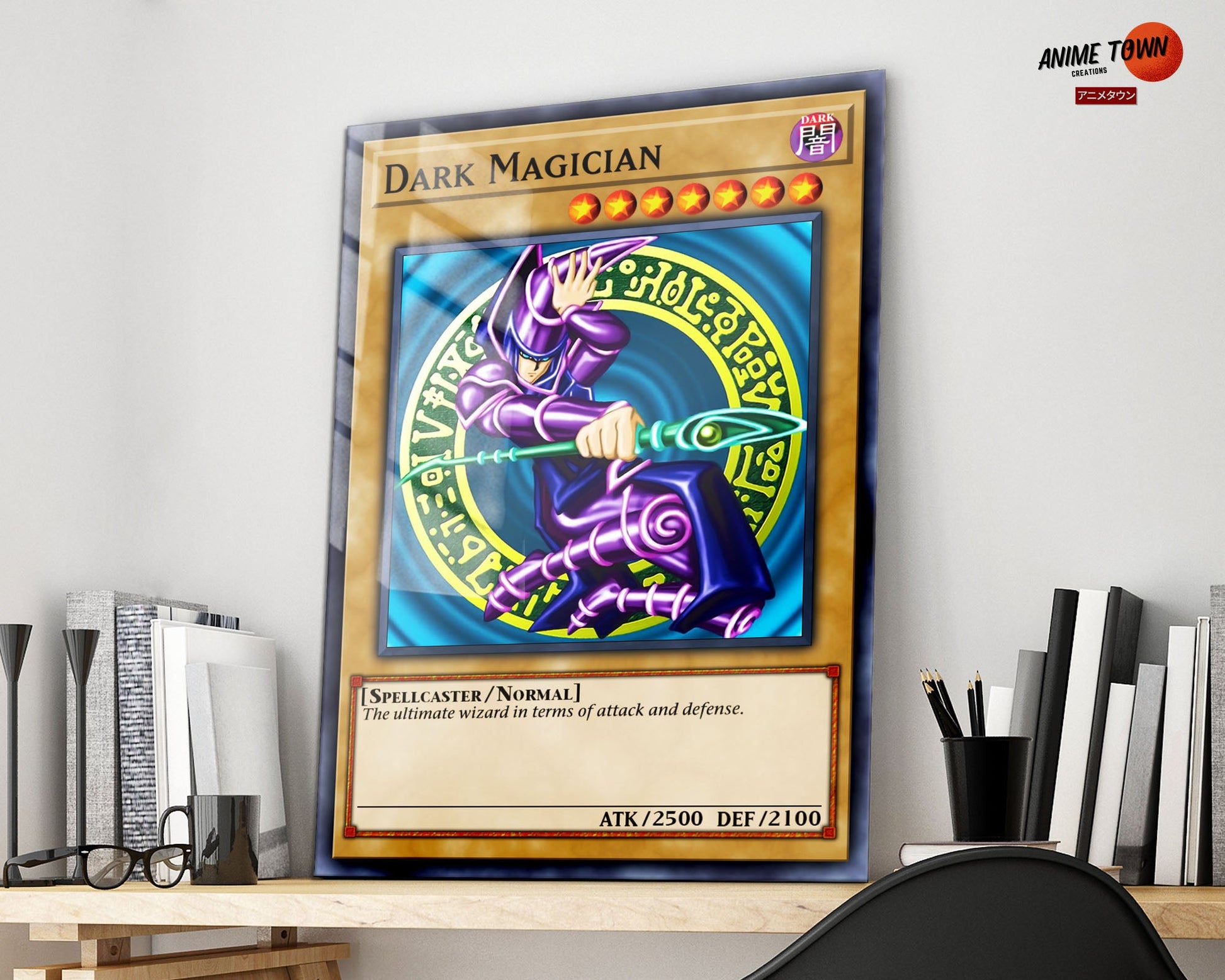 Anime Town Creations Metal Poster Yugioh Dark Magician Card 16" x 24" Home Goods - Anime Yu-Gi-Oh Metal Poster