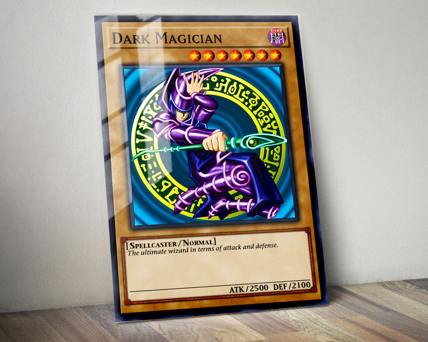 Anime Town Creations Metal Poster Yugioh Dark Magician Card 5" x 7" Home Goods - Anime Yu-Gi-Oh Metal Poster