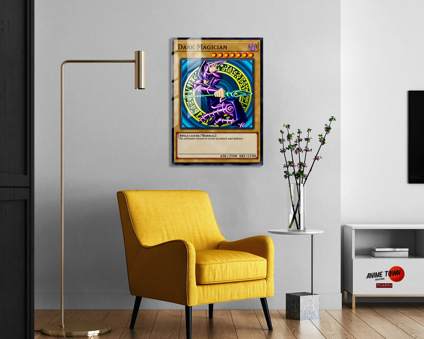 Anime Town Creations Metal Poster Yugioh Dark Magician Card 5" x 7" Home Goods - Anime Yu-Gi-Oh Metal Poster