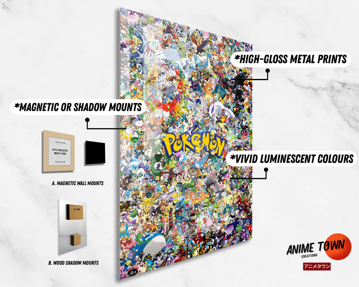 Anime Town Creations Metal Poster Pokemon Pokeverse 11" x 17" Home Goods - Anime Pokemon Metal Poster