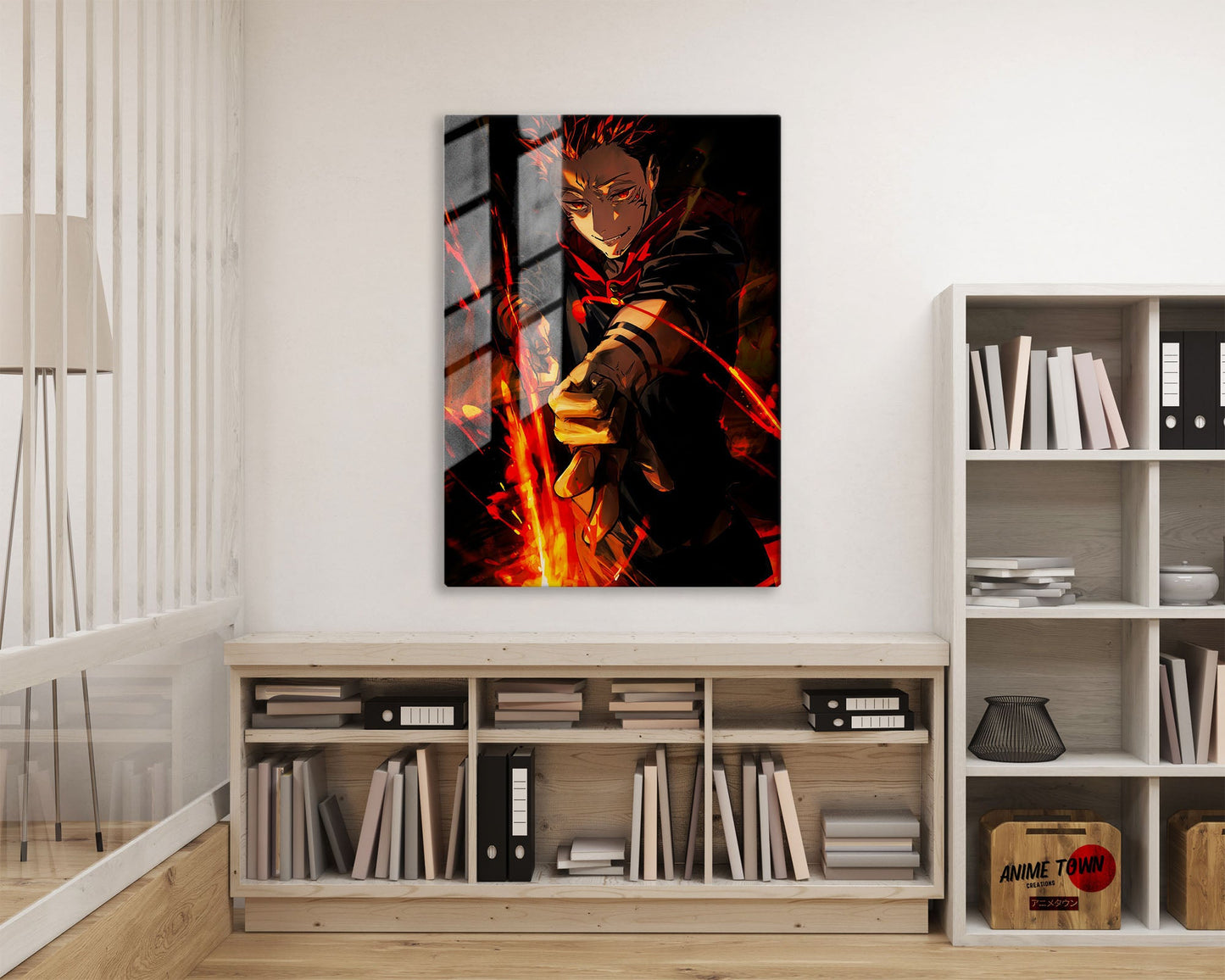 Anime Town Creations Metal Poster Jujutsu Kaisen Sukuna Flame Arrow Fuga 16" x 24" Home Goods - Anime Jujutsu Kaisen Metal Poster