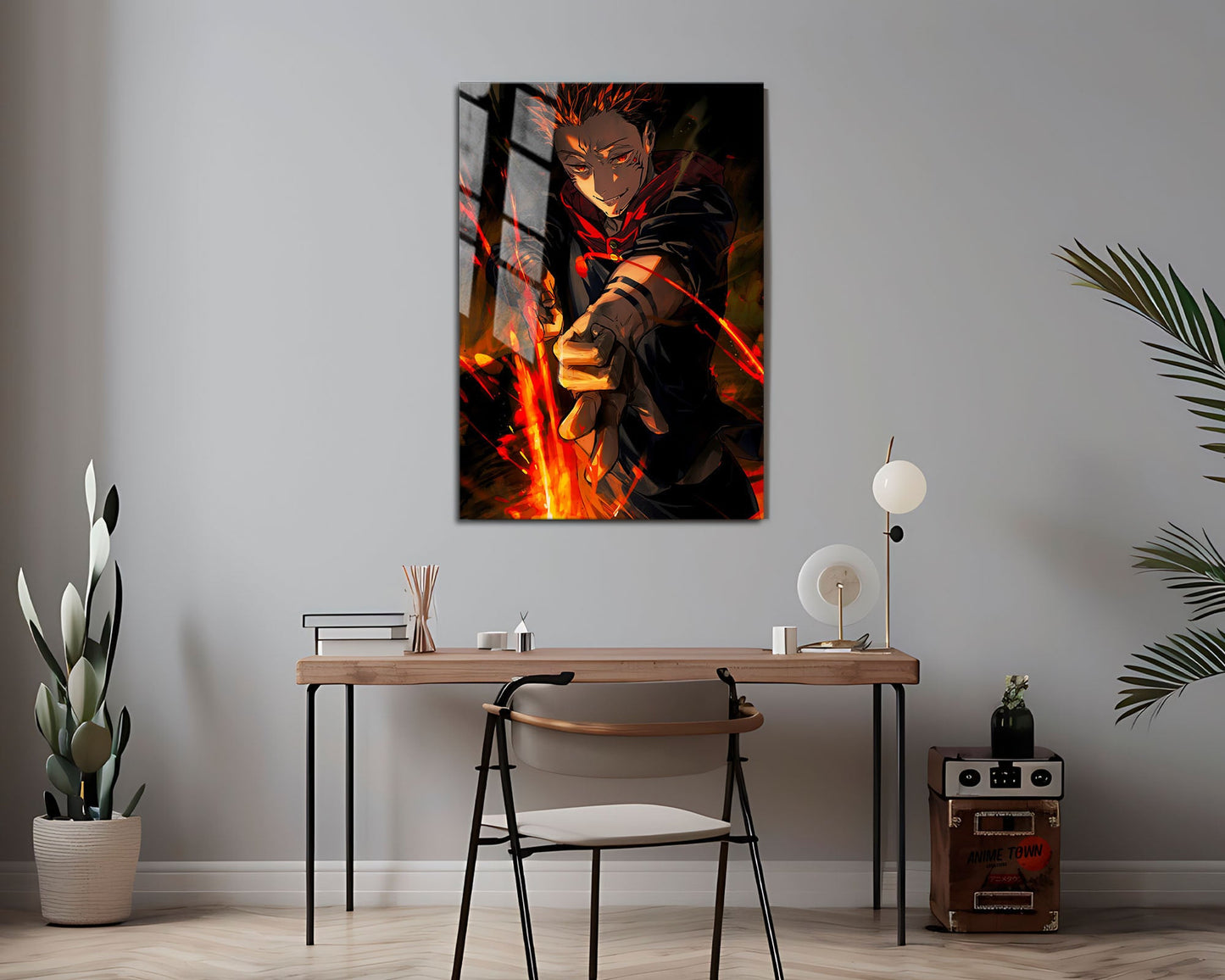 Anime Town Creations Metal Poster Jujutsu Kaisen Sukuna Flame Arrow Fuga 24" x 36" Home Goods - Anime Jujutsu Kaisen Metal Poster