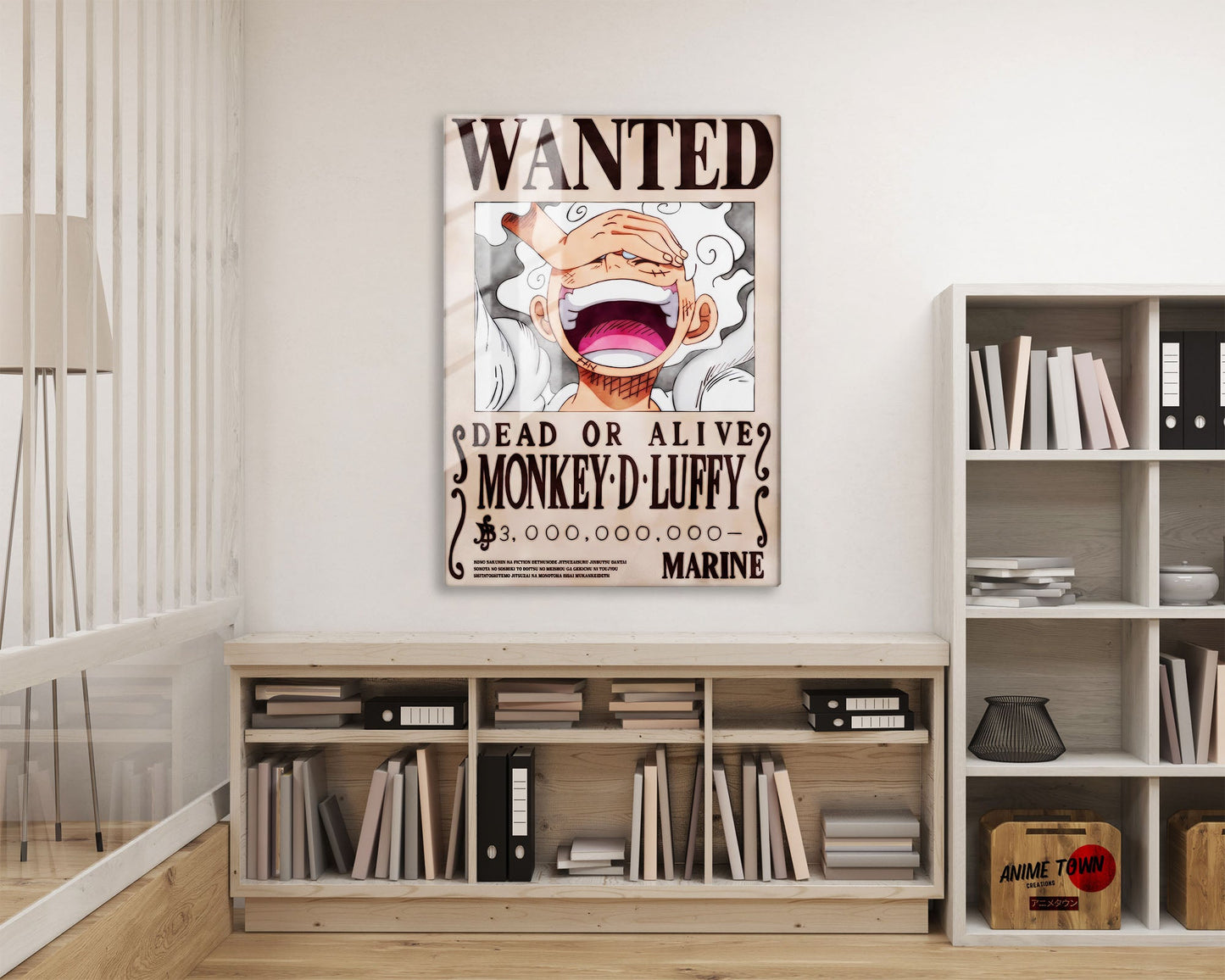 Anime Town Creations Metal Poster One Piece Luffy Gear 5 Wanted 16" x 24" Home Goods - Anime One Piece Metal Poster