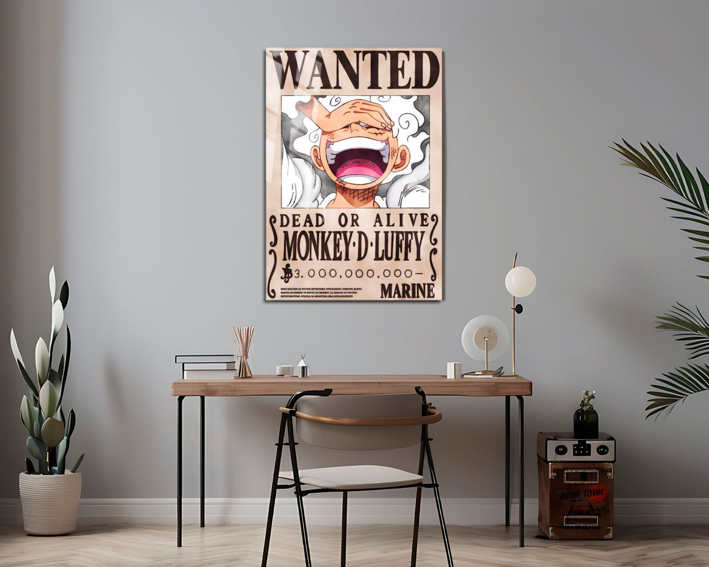 Anime Town Creations Metal Poster One Piece Luffy Gear 5 Wanted 24" x 36" Home Goods - Anime One Piece Metal Poster