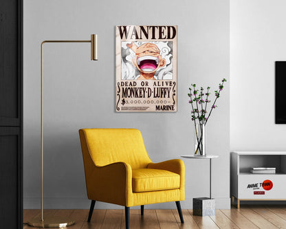 Anime Town Creations Metal Poster One Piece Luffy Gear 5 Wanted 5" x 7" Home Goods - Anime One Piece Metal Poster