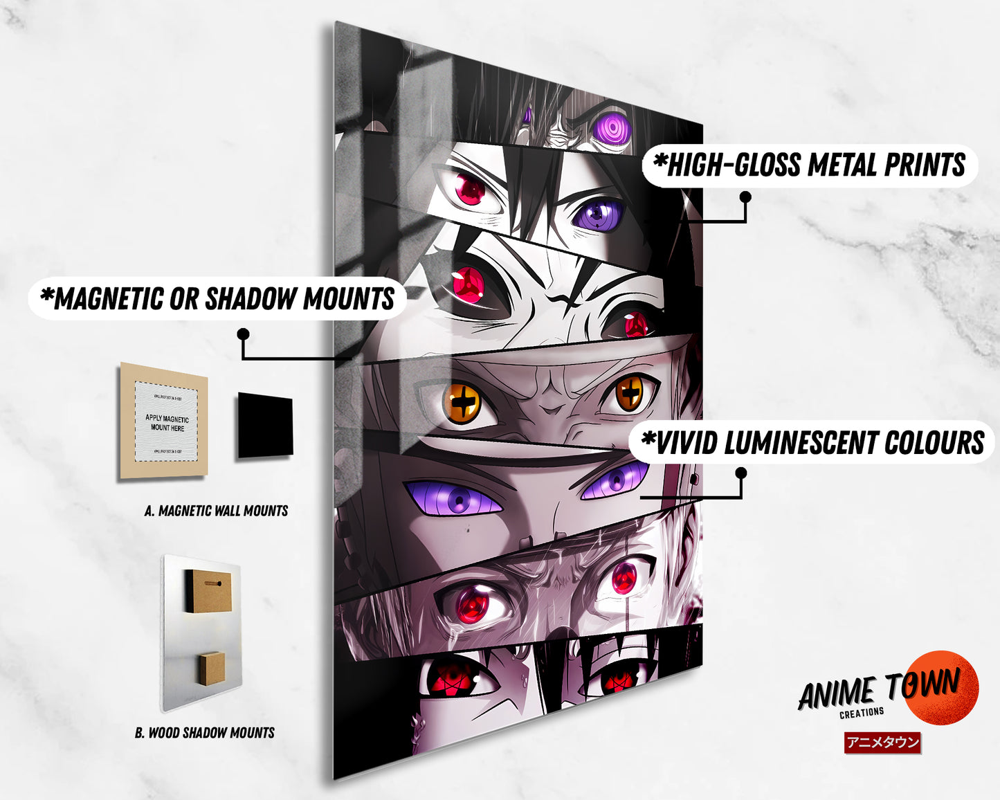 Naruto Eyes Metal Poster