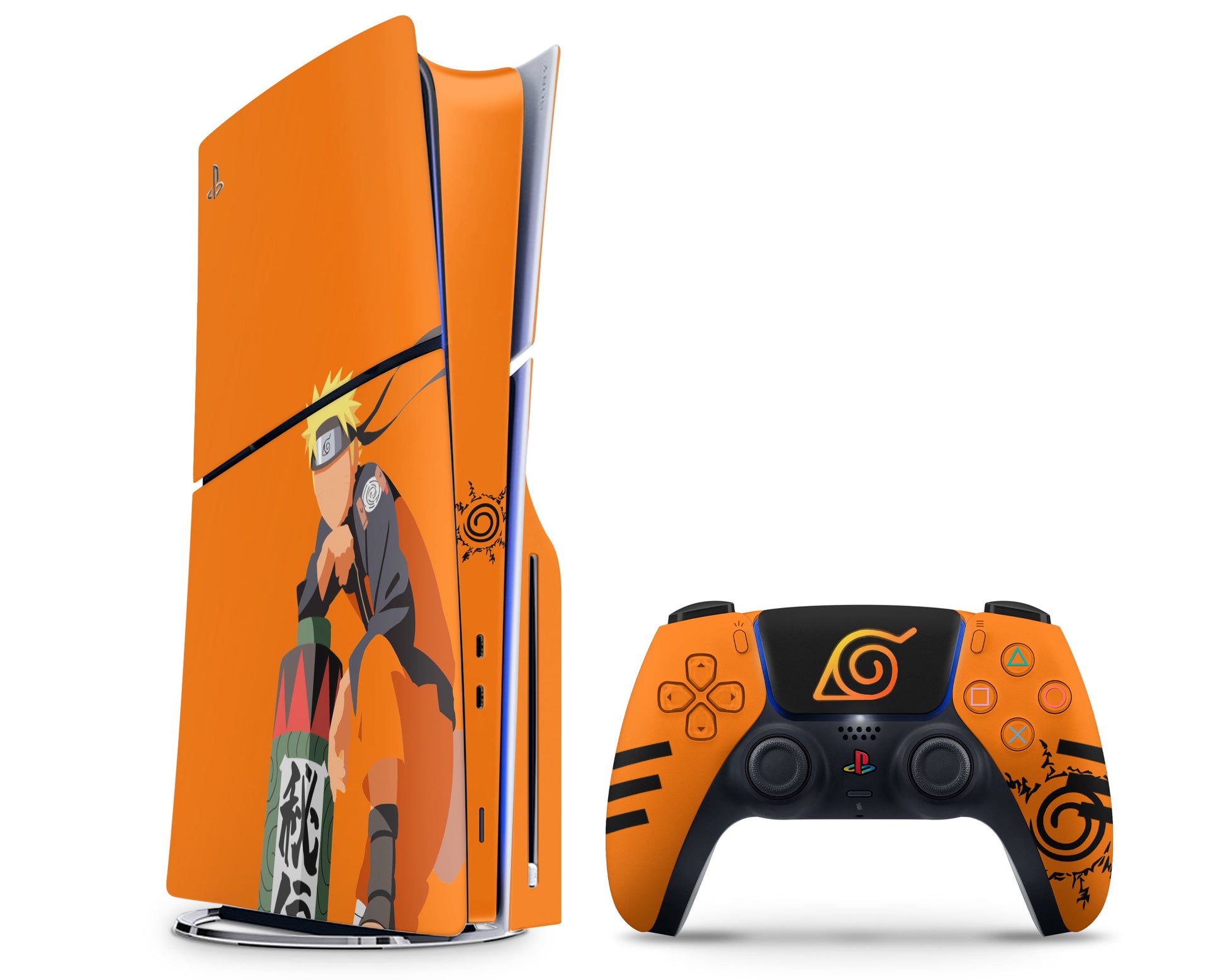 Anime Town Creations PS5 Slim Uzumaki Minimalist Orange PS5 Slim Skins - Anime Ninja PS5 Slim Skin