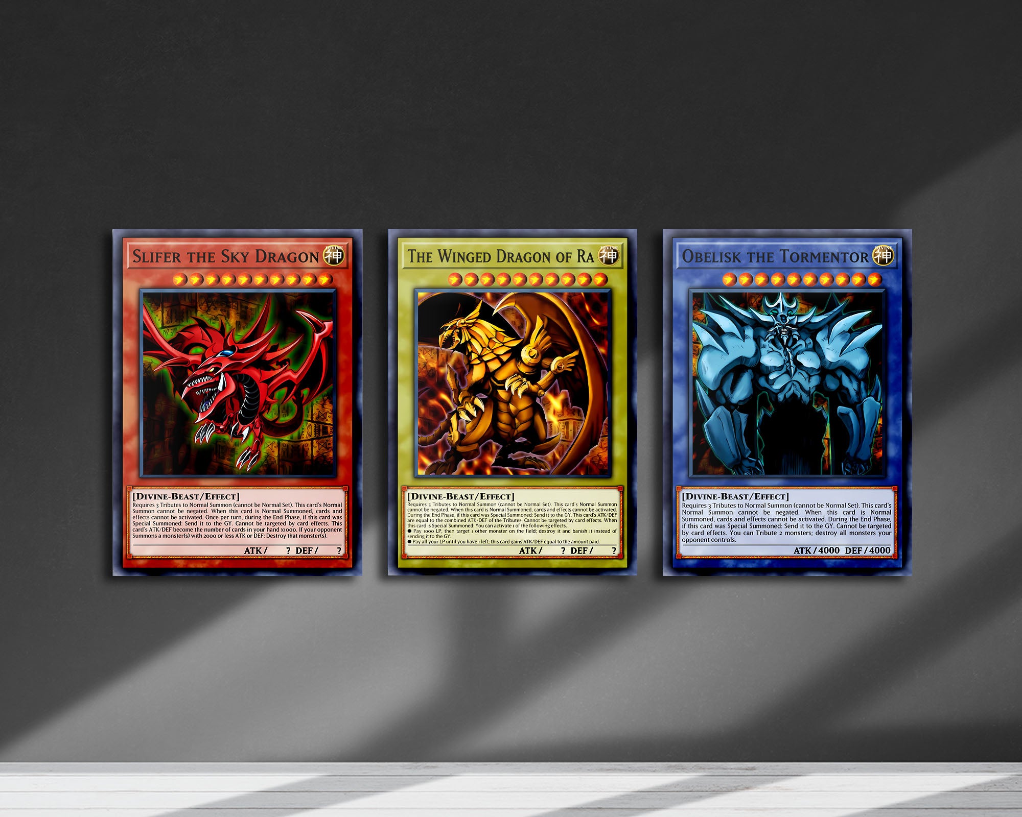 Yugioh Egyptian god metal card store set