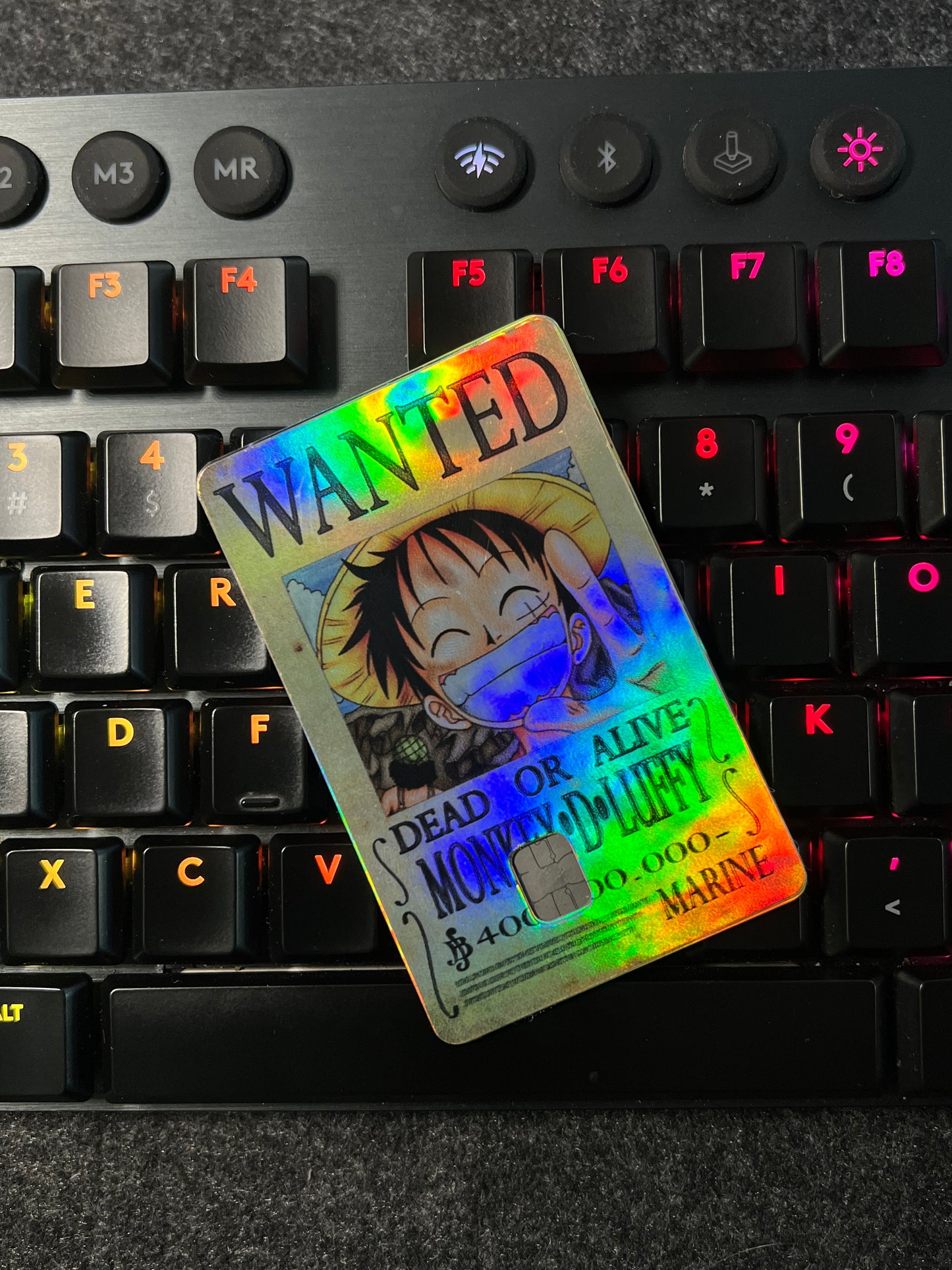 One Piece Luffy Wanted Poster Holographic Credit Card Skin