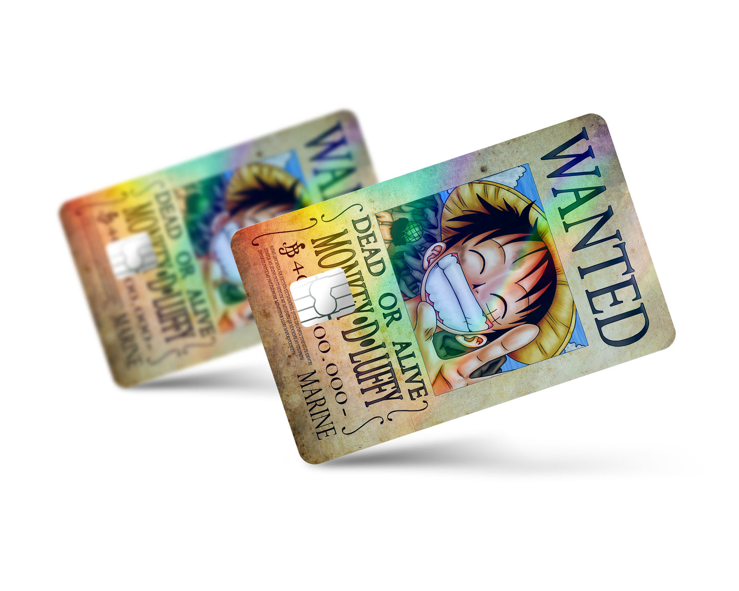 One Piece Luffy Wanted Poster Holographic Credit Card Skin