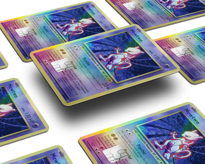 Mewtwo Pokemon Card Holographic Credit Card Skin