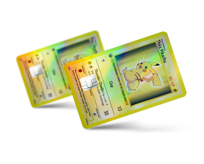 Thicc Pikachu Pokemon Card Holographic Credit Card Skin