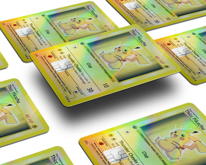 Thicc Pikachu Pokemon Card Holographic Credit Card Skin