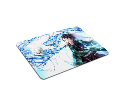 AnimeTown Credit Card Demon Slayer Tanjiro Water Breathing Style Full Skins - Anime Demon Slayer Skin