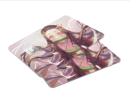 AnimeTown Credit Card Demon Slayer Cute Nezuko Kamado Window Skins - Anime Demon Slayer Skin