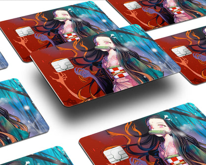 AnimeTown Credit Card Demon Slayer Demon Nezuko Half Skins - Anime Demon Slayer Skin