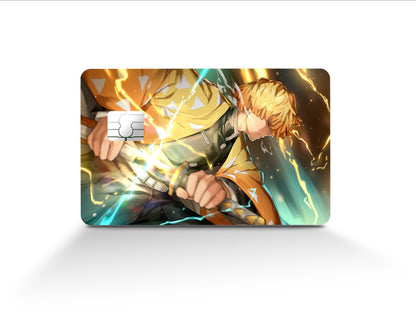 AnimeTown Credit Card Demon Slayer Zenitsu Agatsuma Full Skins - Anime Demon Slayer Skin