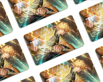 AnimeTown Credit Card Demon Slayer Zenitsu Agatsuma Half Skins - Anime Demon Slayer Skin