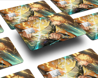 AnimeTown Credit Card Demon Slayer Zenitsu Agatsuma Half Skins - Anime Demon Slayer Skin