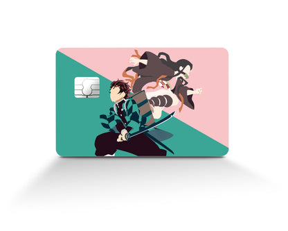 Anime Town Creations Credit Card Demon Slayer Tanjiro & Nezuko Full Skins - Anime Demon Slayer Skin