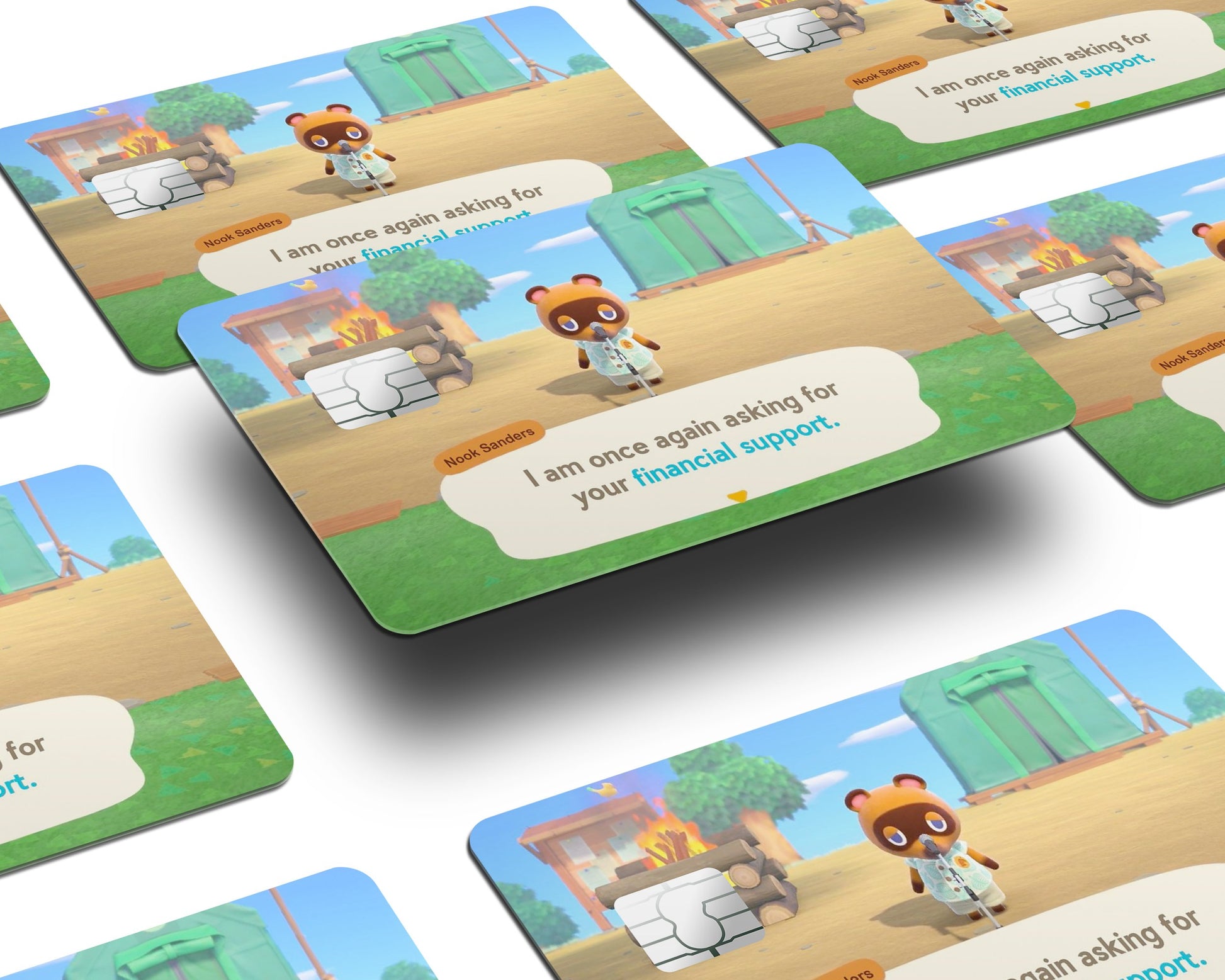 Anime Town Creations Credit Card Animal Crossing Financial Support Half Skins - Anime Animal Crossing Skin