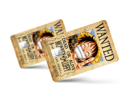 Anime Town Creations Credit Card One Piece Luffy Wanted Poster Full Skins - Anime One Piece Skin