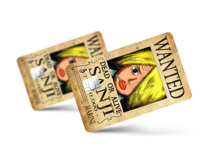 Anime Town Creations Credit Card One Piece Sanji Wanted Poster Full Skins - Anime One Piece Skin