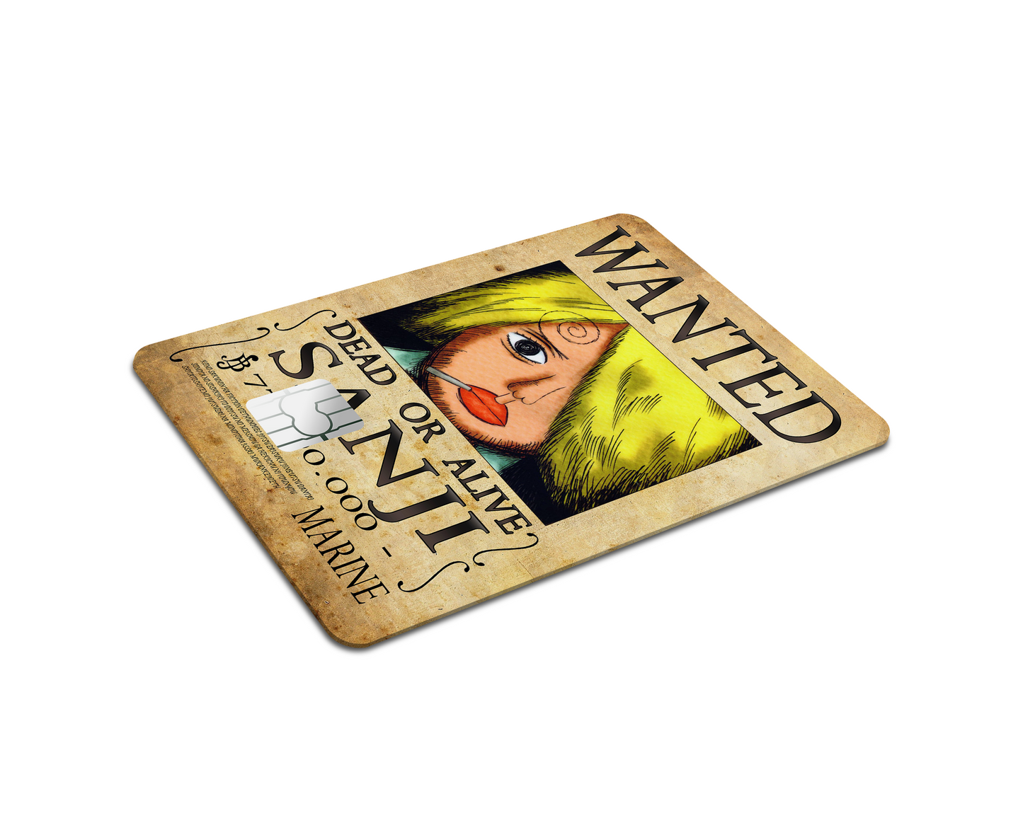 Anime Town Creations Credit Card One Piece Sanji Wanted Poster Full Skins - Anime One Piece Skin