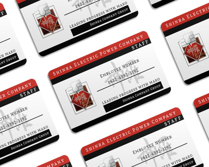 Anime Town Creations Credit Card Final Fantasy Shinra Employee ID Card Half Skins - Anime Final Fantasy Credit Card Skin