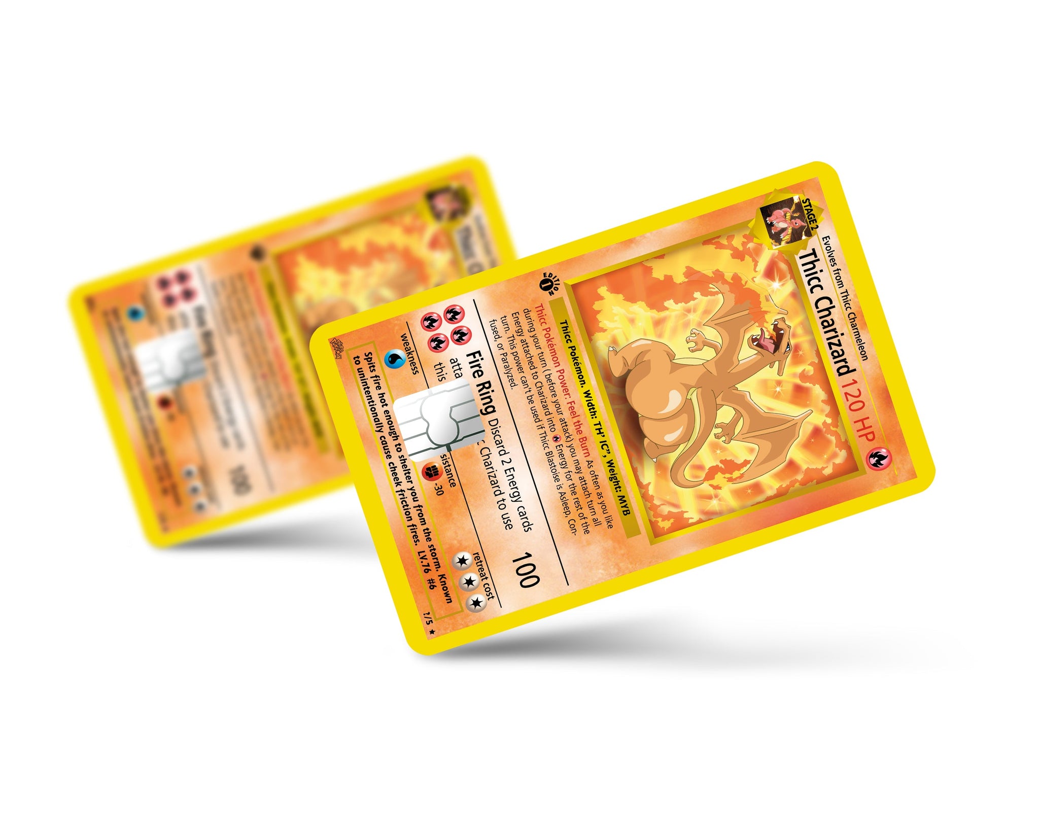 Thicc Charizard Pokemon Card Credit Card Credit Card Skin Anime Town Creations 0735