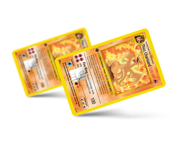 CHARIZARD Credit Card Skin, Pokemon Card, Credit Card Sticker, RFID Cover