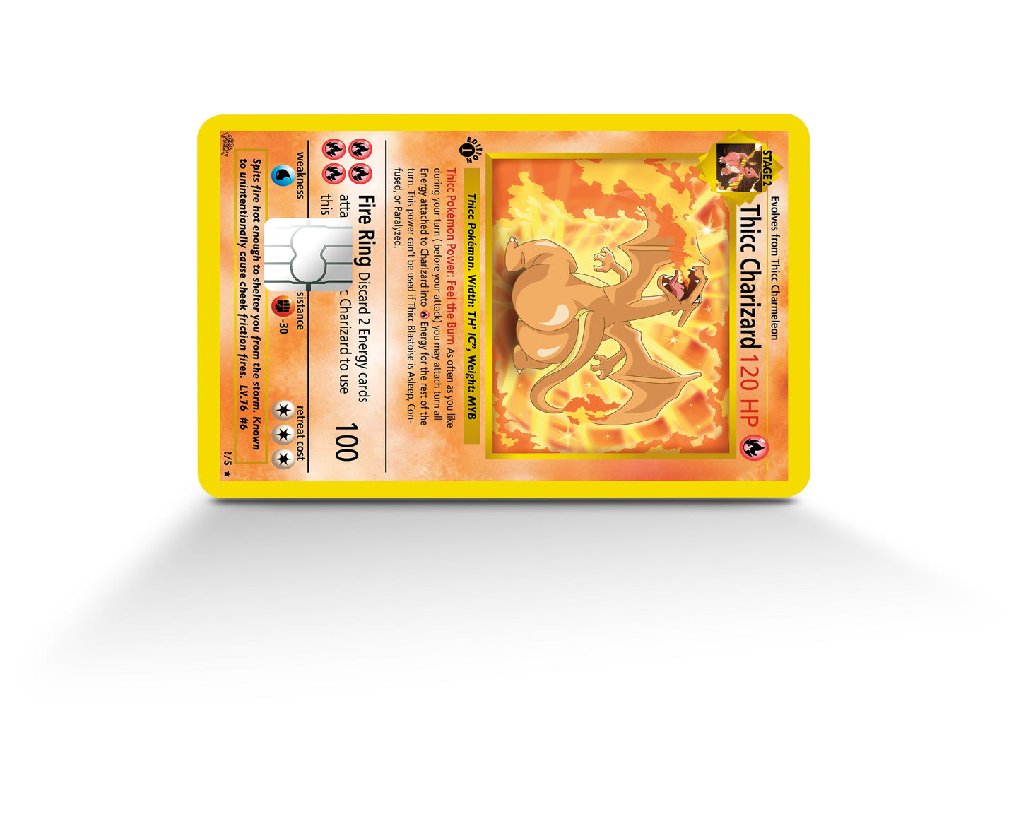 Anime Town Creations Credit Card Thicc Charizard Pokemon Card Full Skins - Anime Pokemon Credit Card Skin