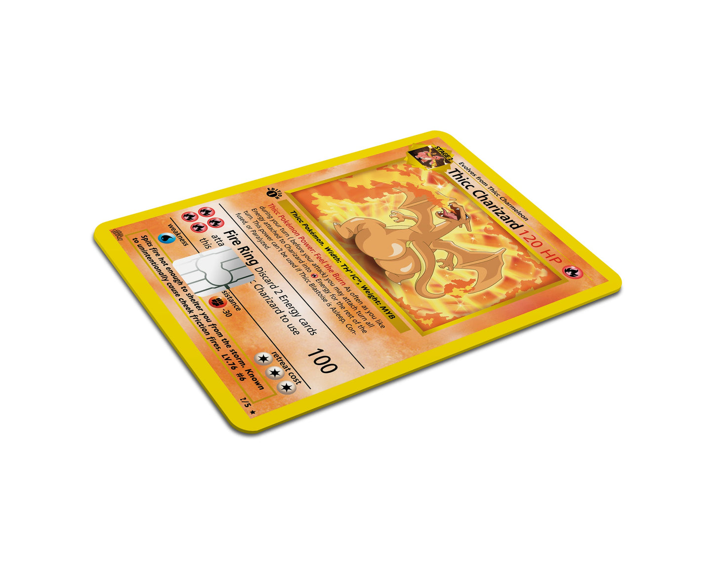 Anime Town Creations Credit Card Thicc Charizard Pokemon Card Full Skins - Anime Pokemon Credit Card Skin