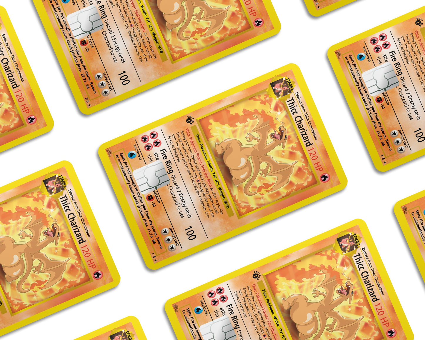 Anime Town Creations Credit Card Thicc Charizard Pokemon Card Half Skins - Anime Pokemon Credit Card Skin