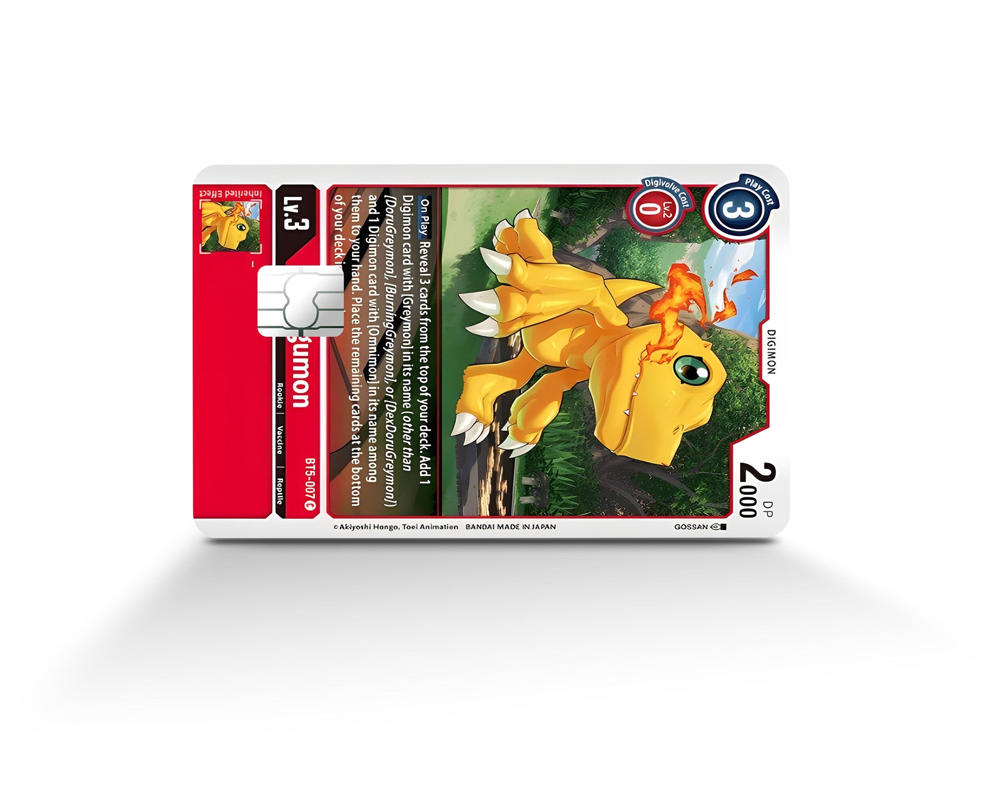 Anime Town Creations Credit Card Agumon Digimon Card Full Skins - Anime Digimon Credit Card Skin