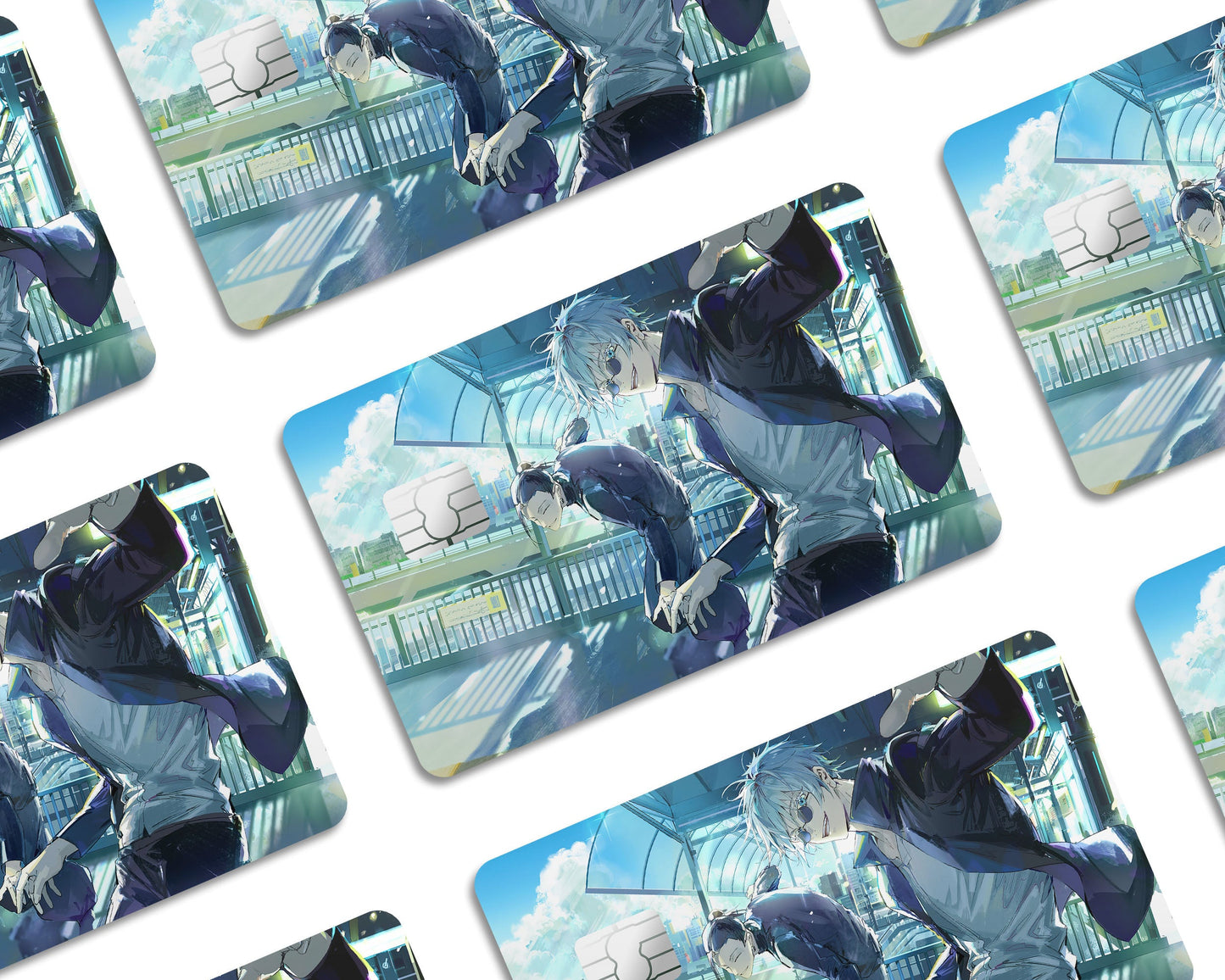 Anime Town Creations Credit Card Jujutsu Kaisen Gojo Geto Friendship Window Skins - Anime Jujutsu Kaisen Credit Card Skin