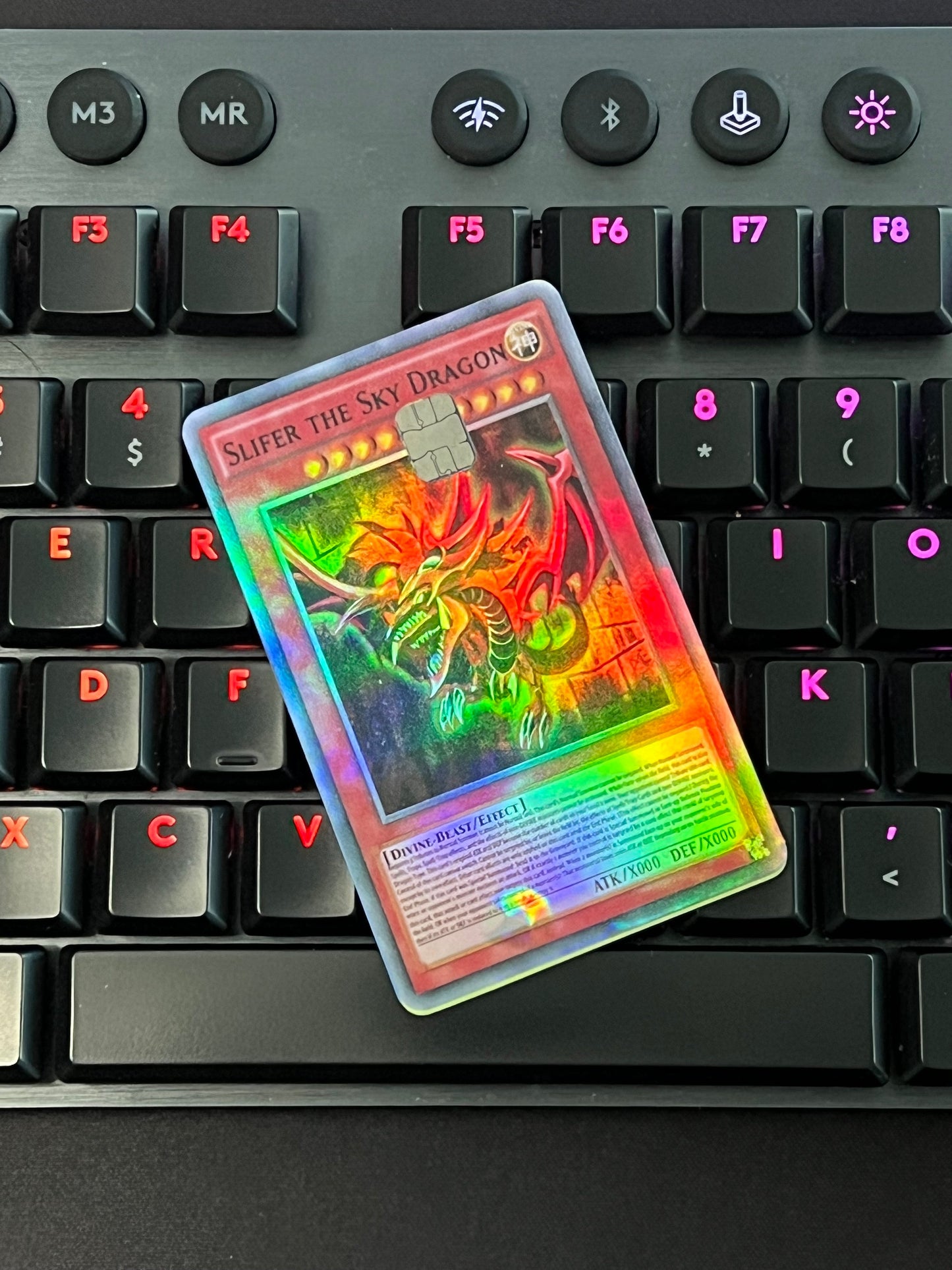 Anime Town Creations Holographic Credit Card Yugioh Slifer the Sky Dragon Full Skins - Anime Yu-Gi-Oh Holographic Credit Card Skin