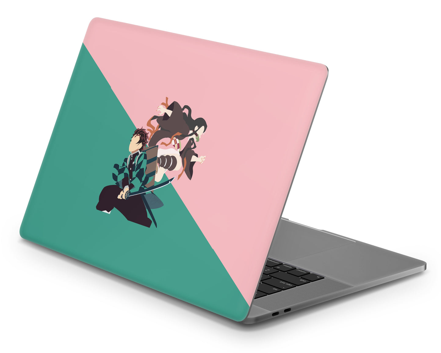 Apple MacBook Demon Slayer Tanjiro & Nezuko Green Pink Pro 16" (A2141) Skins - Anime Demon Slayer Skin