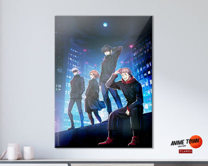 Anime Town Creations Metal Poster Jujutsu Kaisen Gang 11" x 17" Home Goods - Anime Jujutsu Kaisen Metal Poster