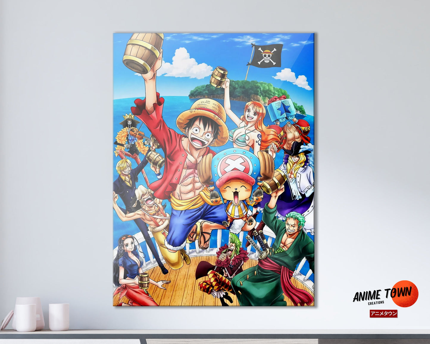 Anime Town Creations Metal Poster One Piece Strawhat Pirates 11" x 17" Home Goods - Anime One piece Metal Poster