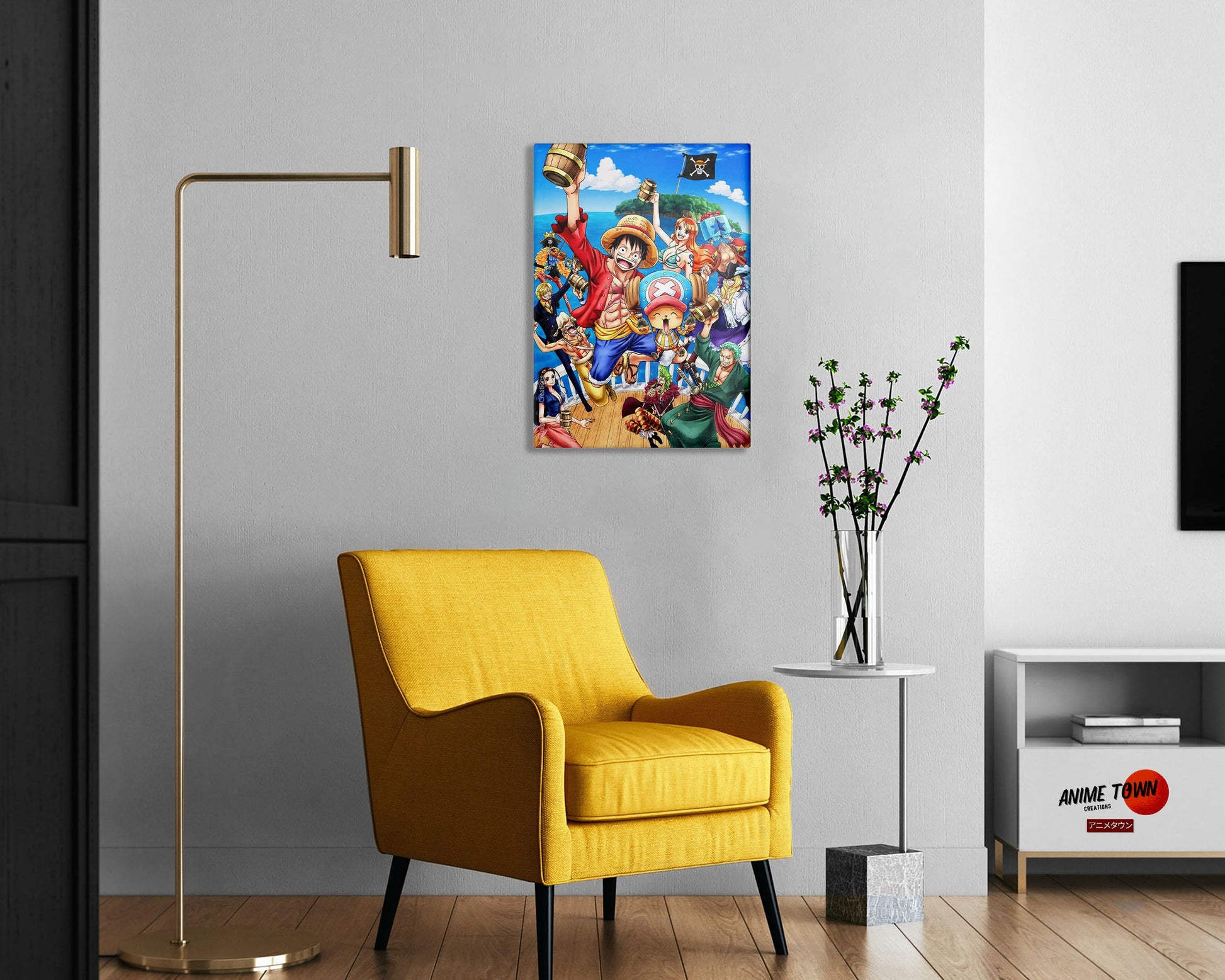 Anime Town Creations Metal Poster One Piece Strawhat Pirates 5" x 7" Home Goods - Anime One piece Metal Poster