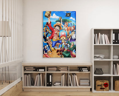 Anime Town Creations Metal Poster One Piece Strawhat Pirates 16" x 24" Home Goods - Anime One piece Metal Poster