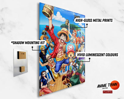 Anime Town Creations Metal Poster One Piece Strawhat Pirates 11" x 17" Home Goods - Anime One piece Metal Poster