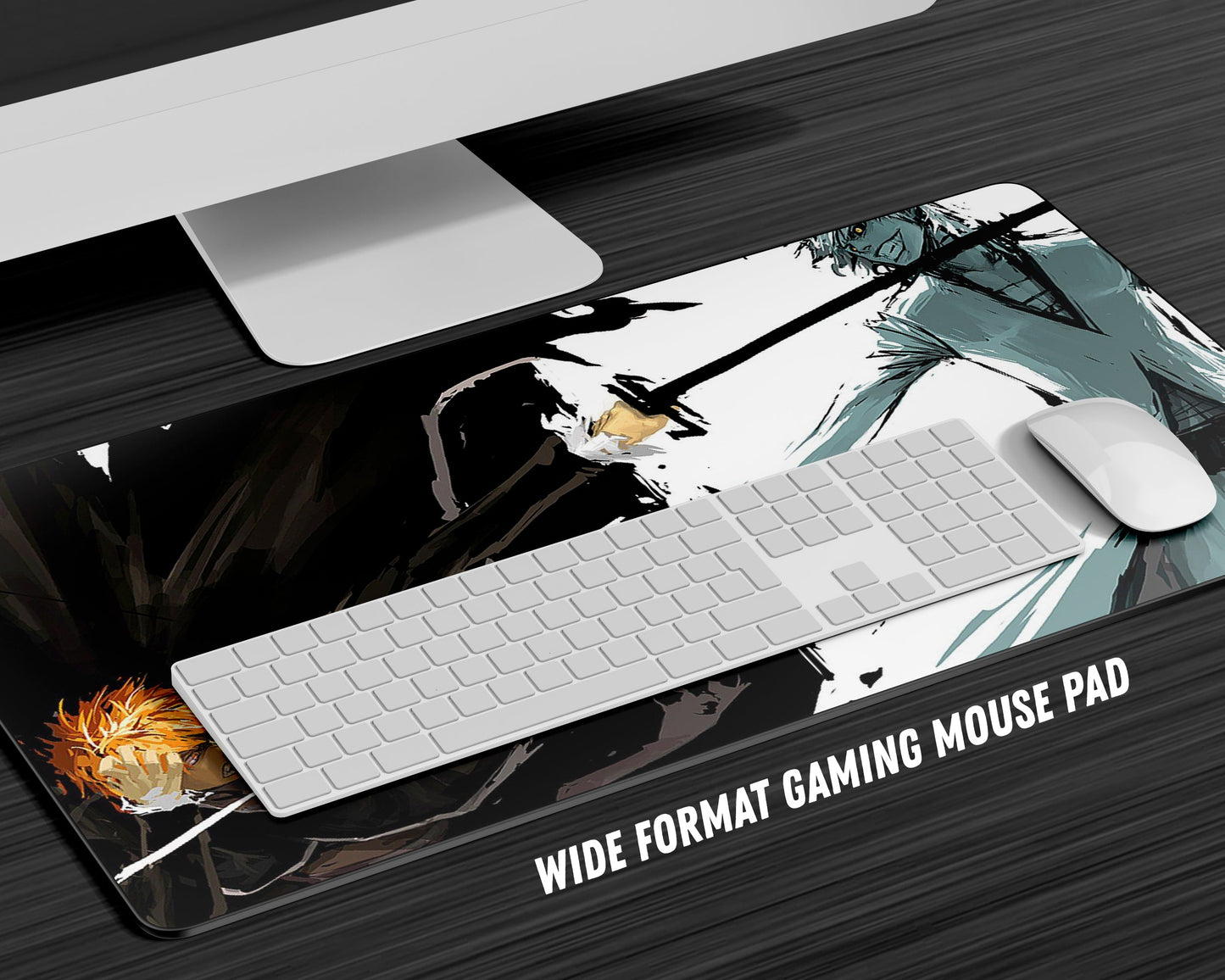 Anime Town Creations Mouse Pad Bleach Ichigo vs Zangetsu Black Gaming Mouse Pad Accessories - Anime Bleach Gaming Mouse Pad