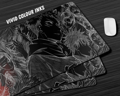 Anime Town Creations Mouse Pad Jujutsu Kaisen Black & White Gaming Mouse Pad Accessories - Anime Jujutsu Kaisen Gaming Mouse Pad