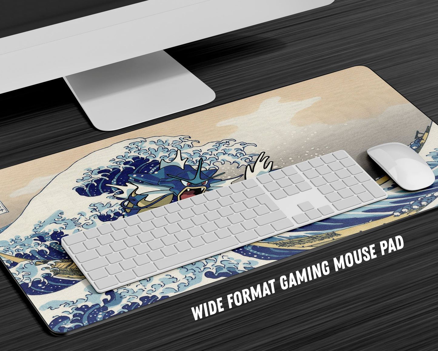 Anime Town Creations Mouse Pad Gyarados Great Wave Off Kanagawa Gaming Mouse Pad Accessories - Anime Pokemon Gaming Mouse Pad